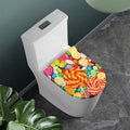 Colorful Lollipop And Candy Print Toilet Lid Cover
