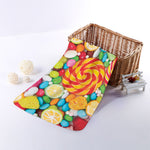 Colorful Lollipop And Candy Print Towel