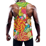 Colorful Lollipop And Candy Print Training Tank Top