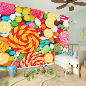 Colorful Lollipop And Candy Print Wall Sticker