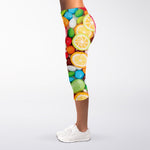 Colorful Lollipop And Candy Print Women's Capri Leggings