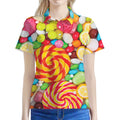 Colorful Lollipop And Candy Print Women's Polo Shirt