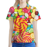 Colorful Lollipop And Candy Print Women's Polo Shirt