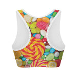 Colorful Lollipop And Candy Print Women's Sports Bra