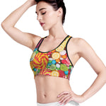 Colorful Lollipop And Candy Print Women's Sports Bra
