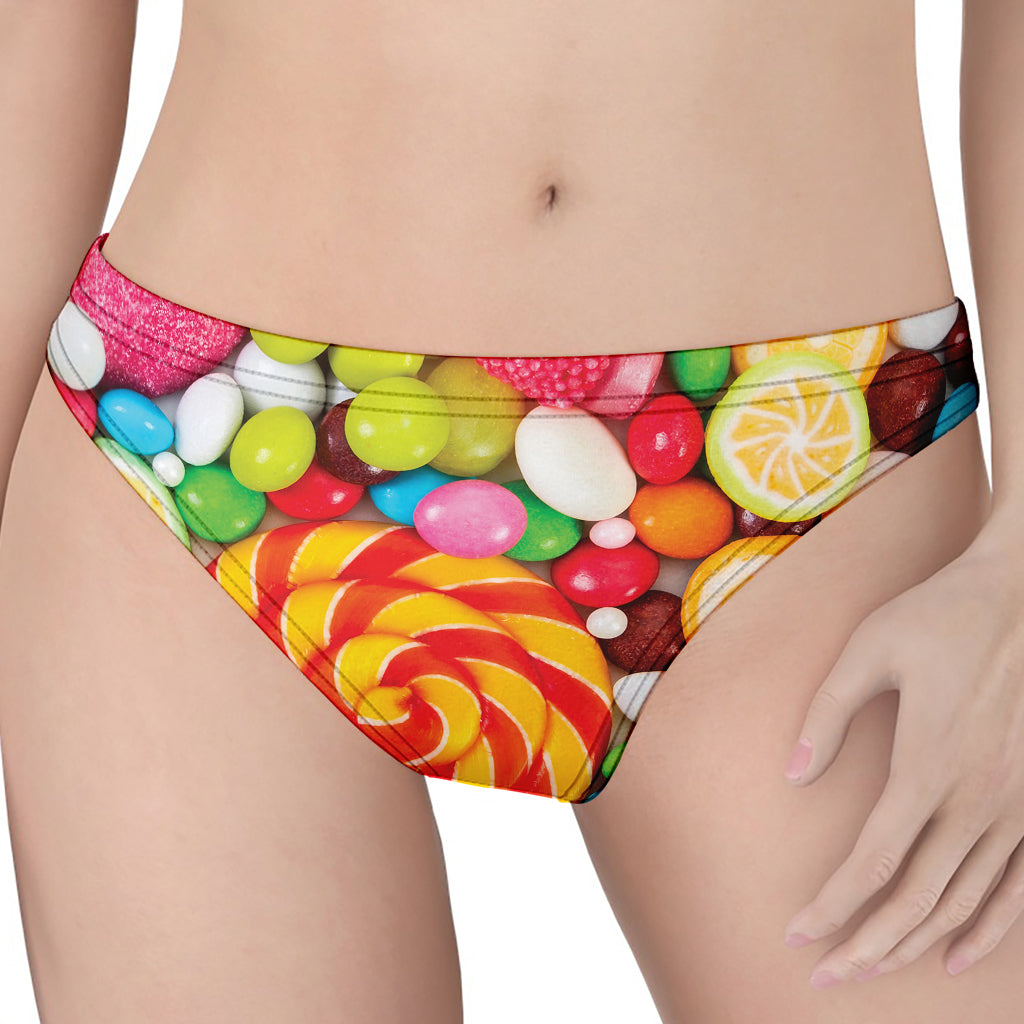 Colorful Lollipop And Candy Print Women's Thong