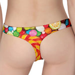 Colorful Lollipop And Candy Print Women's Thong