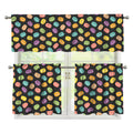 Colorful Macaron Pattern Print 3 Piece Kitchen Curtains