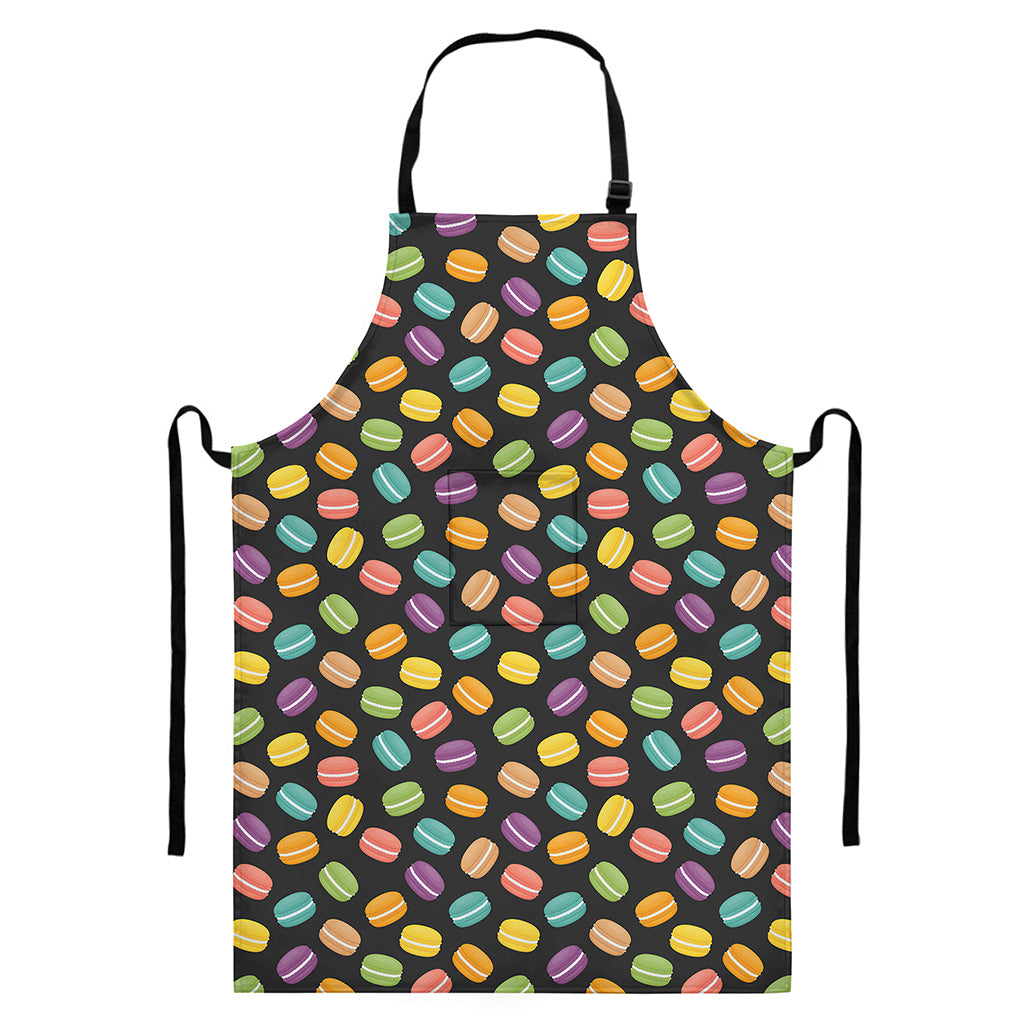 Colorful Macaron Pattern Print Bib Apron With Pocket