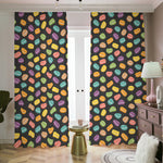 Colorful Macaron Pattern Print Blackout Pencil Pleat Curtains