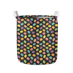 Colorful Macaron Pattern Print Collapsible Laundry Basket