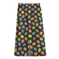 Colorful Macaron Pattern Print Cotton Front Slit Maxi Skirt