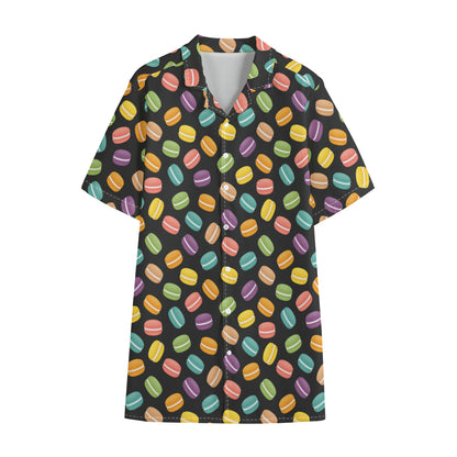 Colorful Macaron Pattern Print Cotton Hawaiian Shirt