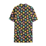 Colorful Macaron Pattern Print Cotton Hawaiian Shirt