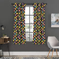 Colorful Macaron Pattern Print Grommet Curtain Panels