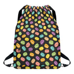 Colorful Macaron Pattern Print Drawstring Backpack