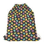Colorful Macaron Pattern Print Drawstring Bag