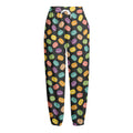 Colorful Macaron Pattern Print Fleece Lined Knit Pants