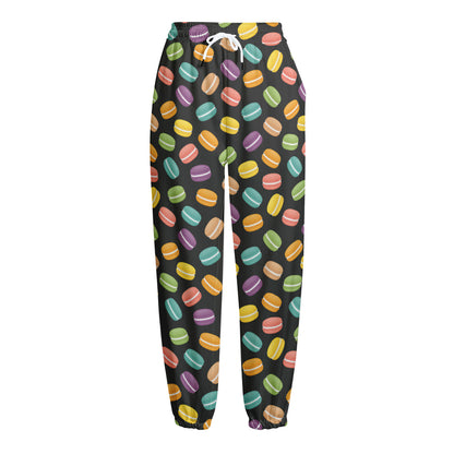 Colorful Macaron Pattern Print Fleece Lined Knit Pants