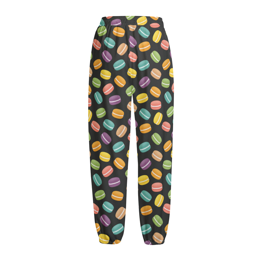 Colorful Macaron Pattern Print Fleece Lined Knit Pants