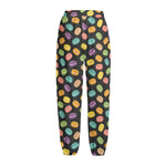 Colorful Macaron Pattern Print Fleece Lined Knit Pants
