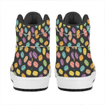 Colorful Macaron Pattern Print High Top Leather Sneakers