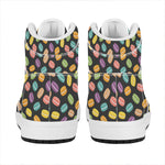 Colorful Macaron Pattern Print High Top Leather Sneakers