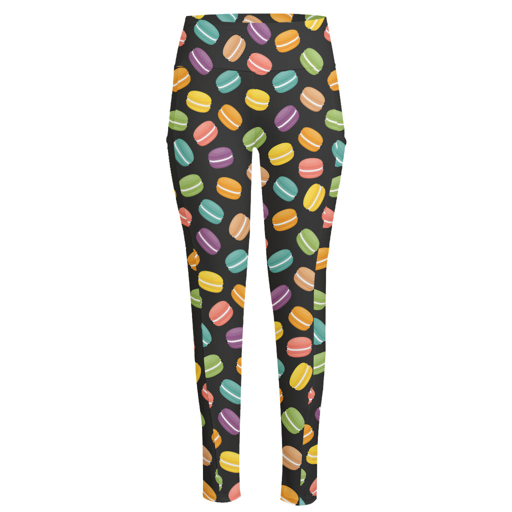 Colorful Macaron Pattern Print High-Waisted Pocket Leggings