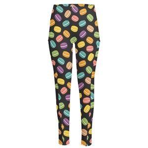 Colorful Macaron Pattern Print High-Waisted Pocket Leggings