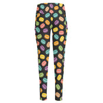 Colorful Macaron Pattern Print High-Waisted Pocket Leggings