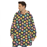 Colorful Macaron Pattern Print Hoodie Blanket