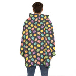 Colorful Macaron Pattern Print Hoodie Blanket