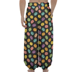 Colorful Macaron Pattern Print Lantern Pants