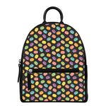Colorful Macaron Pattern Print Leather Backpack