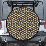 Colorful Macaron Pattern Print Leather Spare Tire Cover