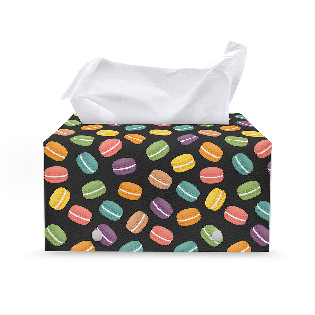 Colorful Macaron Pattern Print Leather Tissue Box Cover
