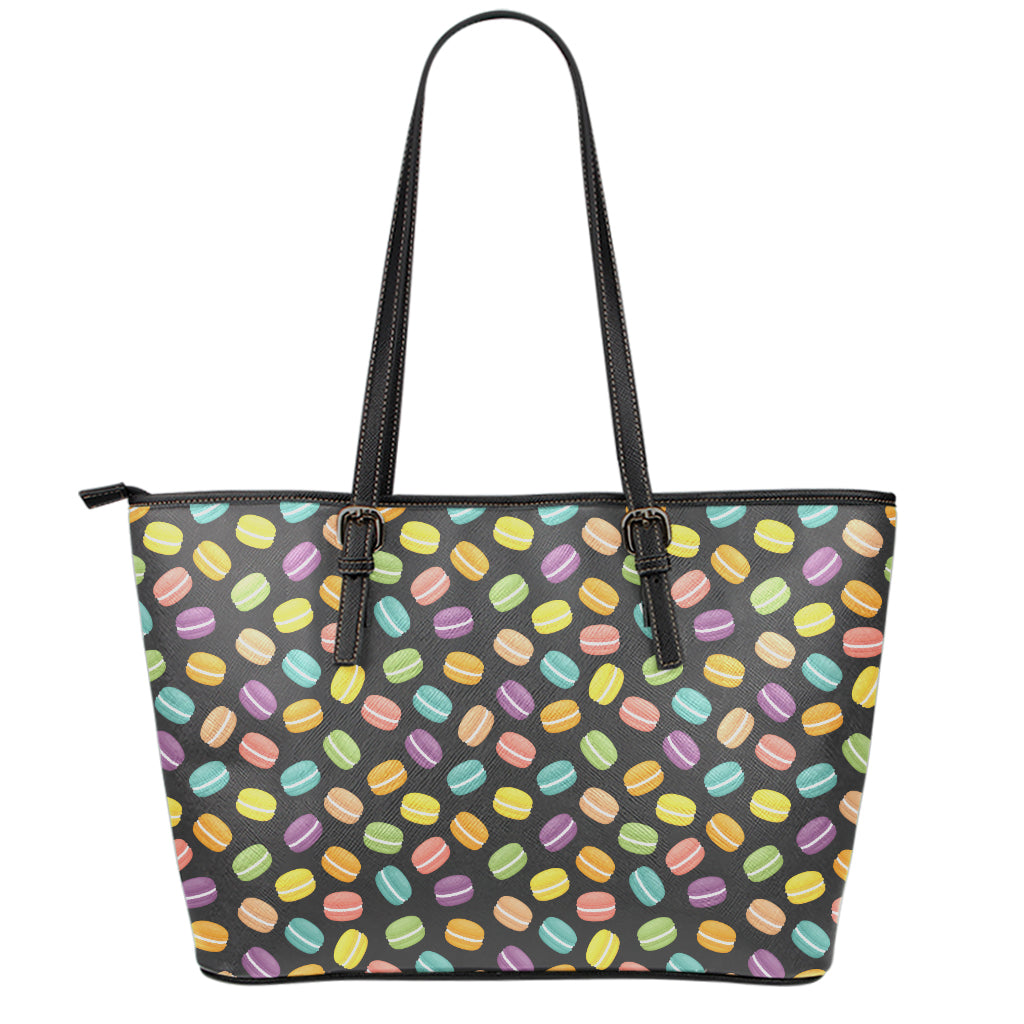 Colorful Macaron Pattern Print Leather Tote Bag