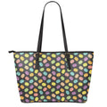 Colorful Macaron Pattern Print Leather Tote Bag With Zipper