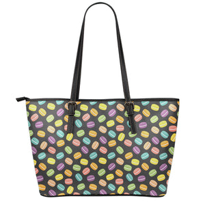 Colorful Macaron Pattern Print Leather Tote Bag