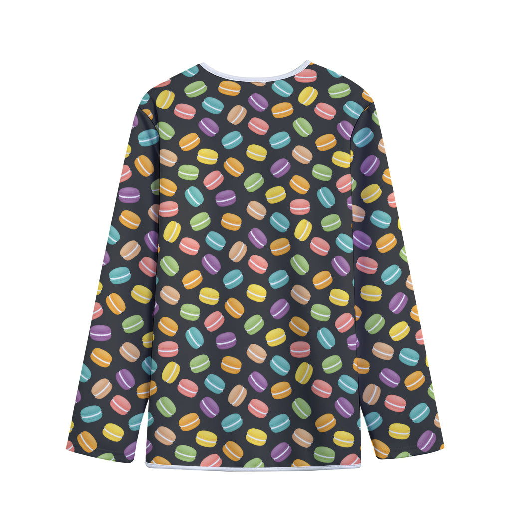 Colorful Macaron Pattern Print Long Sleeve Short Coat