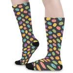 Colorful Macaron Pattern Print Long Socks
