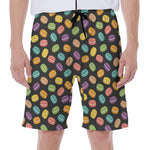 Colorful Macaron Pattern Print Men's Beach Shorts