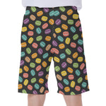 Colorful Macaron Pattern Print Men's Beach Shorts