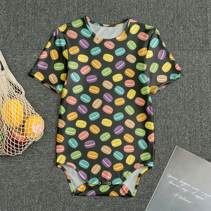Colorful Macaron Pattern Print Men's Bodysuit