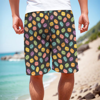 Colorful Macaron Pattern Print Men's Cargo Shorts