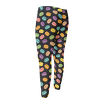 Colorful Macaron Pattern Print Men's Compression Pants