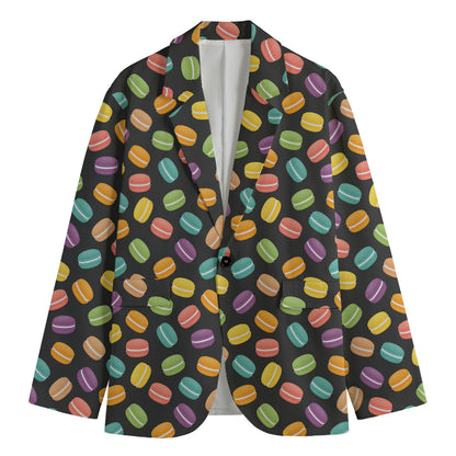 Colorful Macaron Pattern Print Men's Cotton Blazer