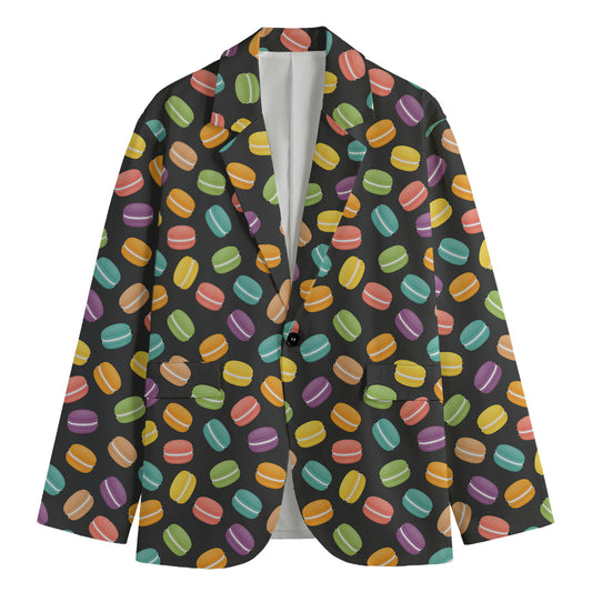 Colorful Macaron Pattern Print Men's Cotton Blazer