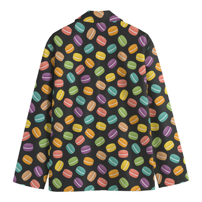 Colorful Macaron Pattern Print Men's Cotton Blazer