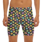 Colorful Macaron Pattern Print Men's Long Boxer Briefs